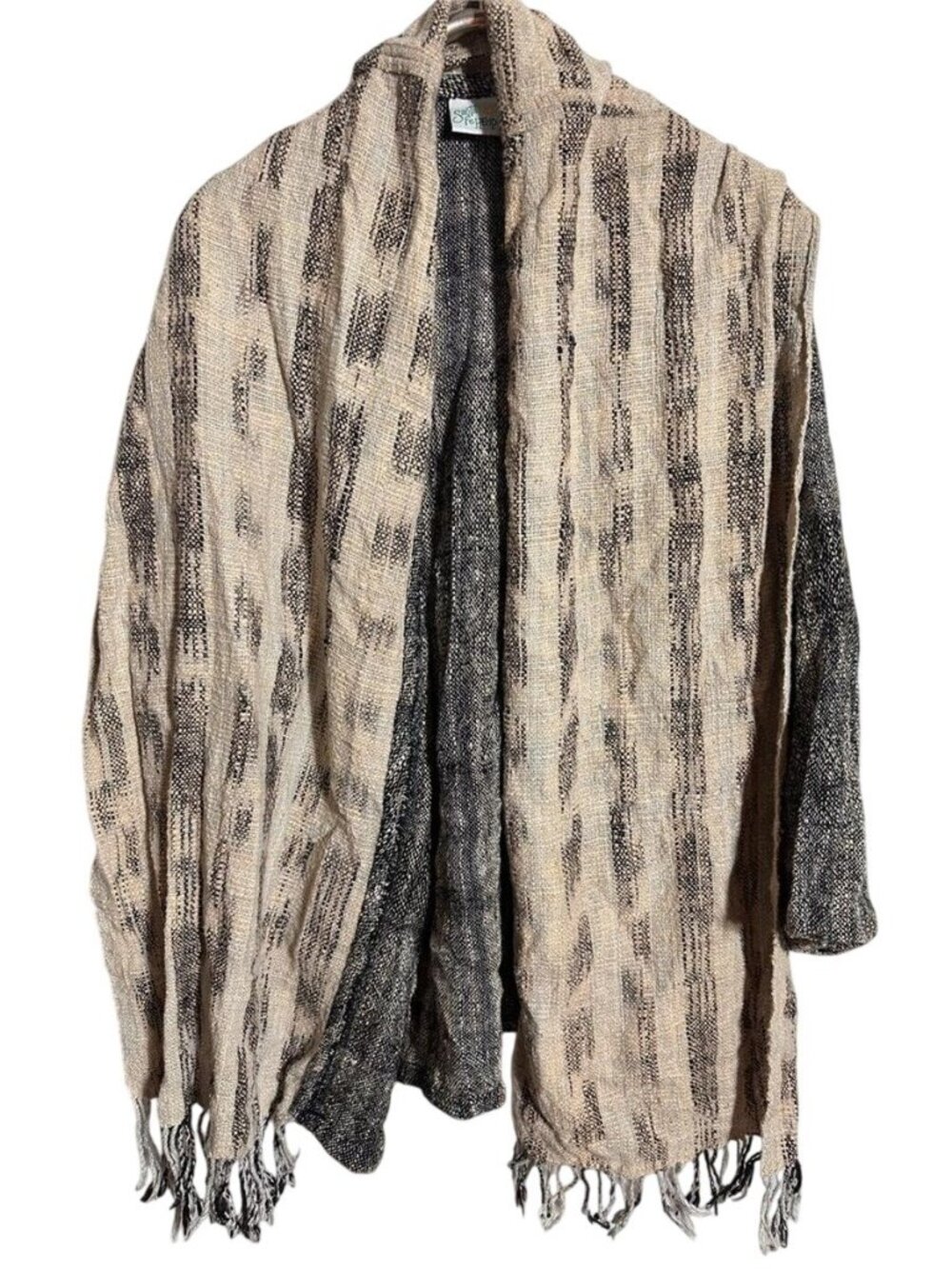 Santa Fe Hemp Shawl Collar Open Front Jacket Size M
